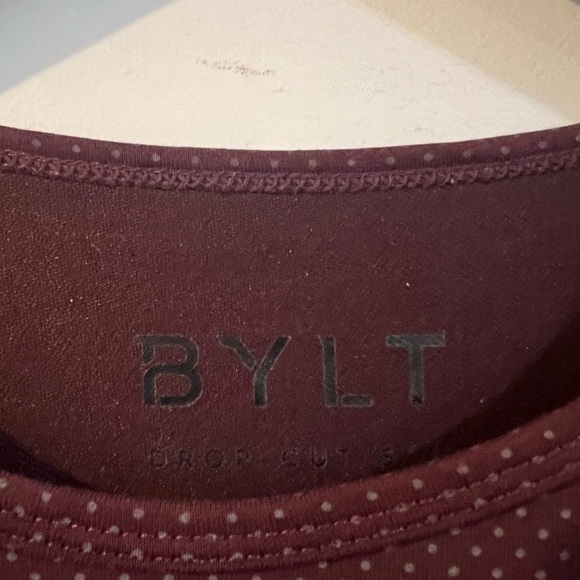 BYLT Drop Cut Short Sleeve Lux Size Large Maroon Purple - Picture 3 of 6